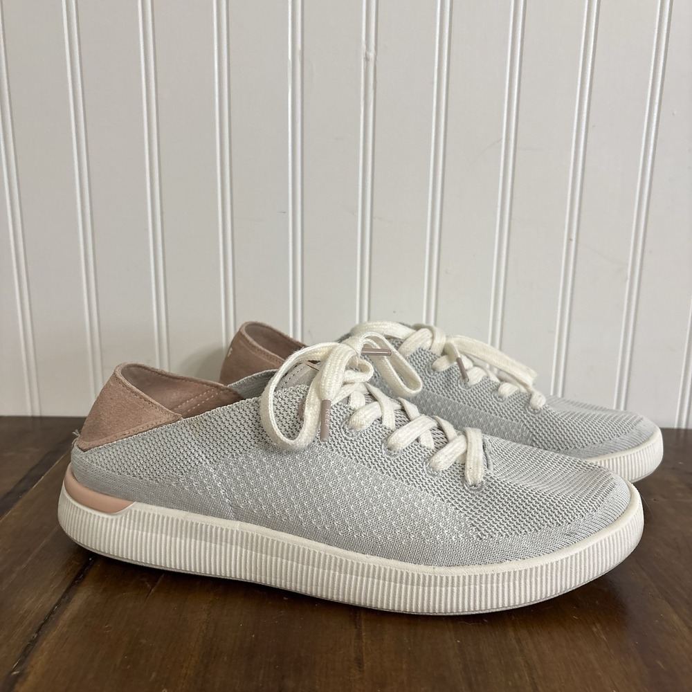 Reef Women's Neptune Sneakers 11 Light Gray Dusty Rose Fold Down Heel EUC